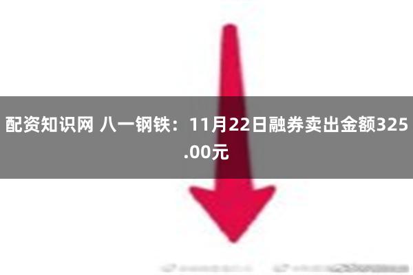 配资知识网 八一钢铁：11月22日融券卖出金额325.00元