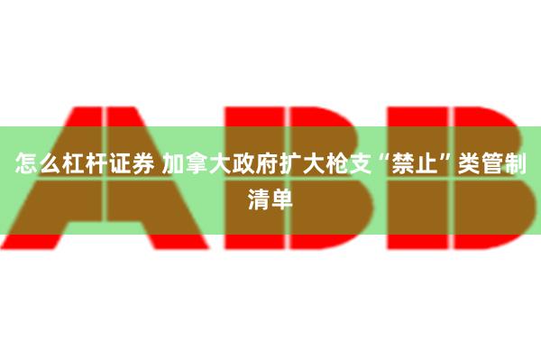 怎么杠杆证券 加拿大政府扩大枪支“禁止”类管制清单